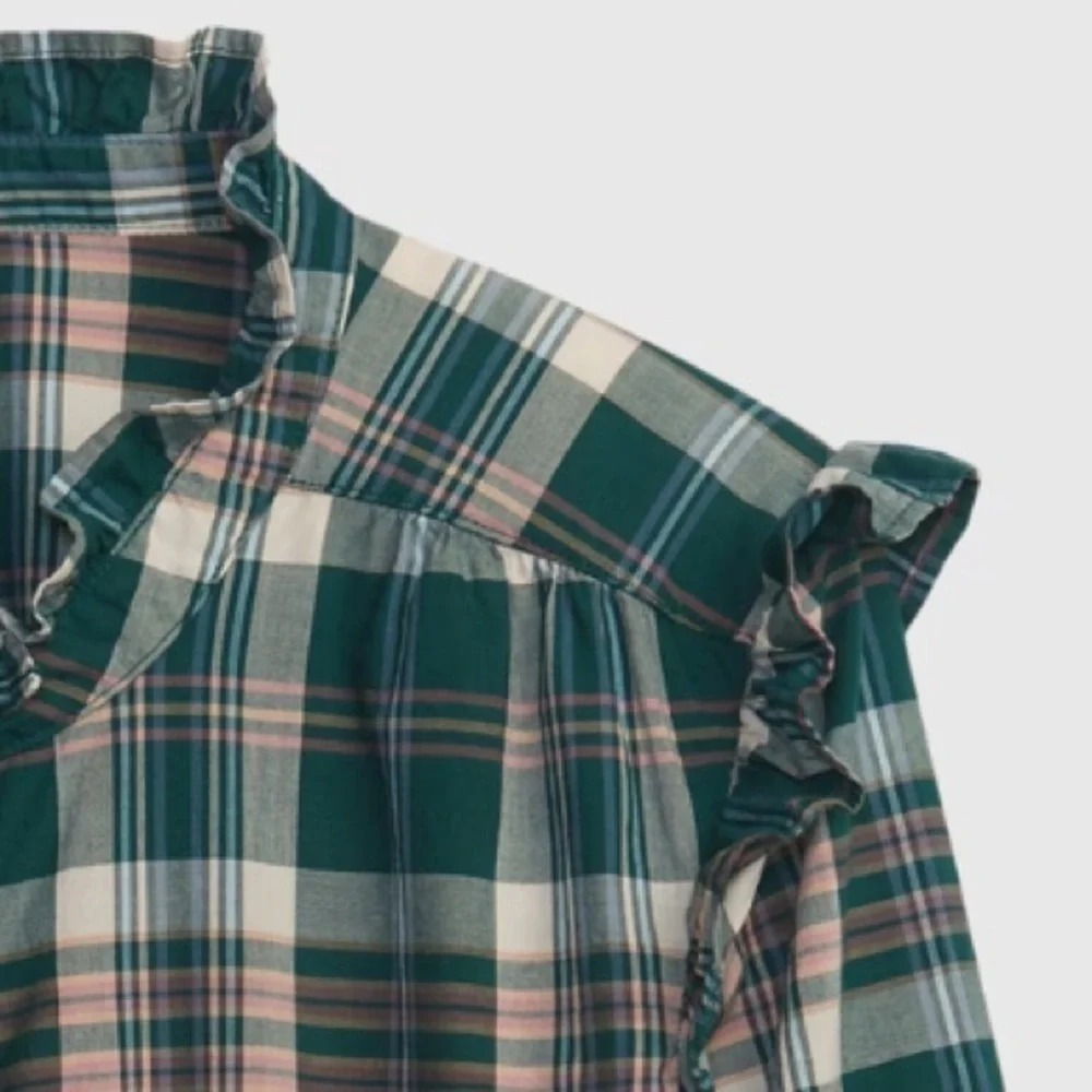 Gap Kids Ruffle Sleeve Button-Down Shirt Size XXL 14-16